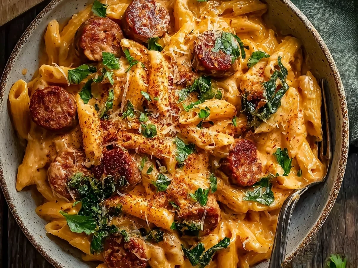 Flavorful Cajun Beef Sausage Pasta: A Zesty Skillet Meal - Featured Image
