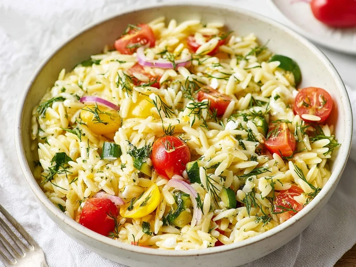 Fresh Lemon Orzo Salad: Zesty Summer Side Dish - Featured Image