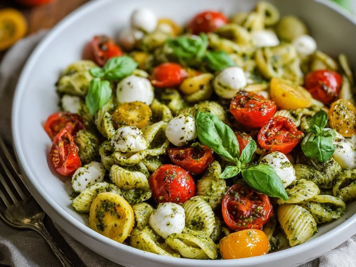 Fresh Pesto Caprese Pasta Salad: Quick Weeknight Meal - Featured Image