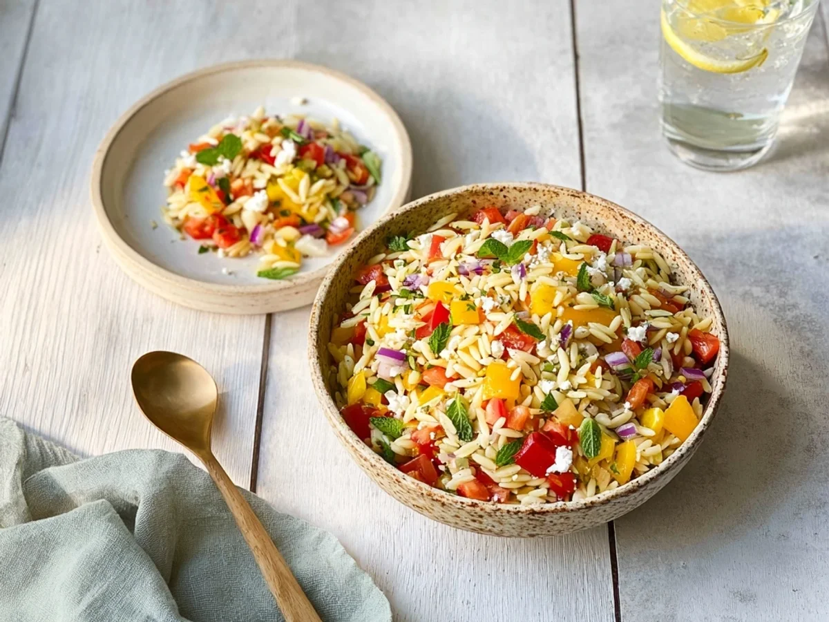 Fresh Vibrant Rainbow Orzo Salad: A Sunny Bowl of Joy - Featured Image