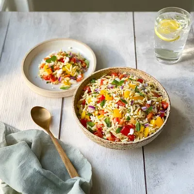 Fresh Vibrant Rainbow Orzo Salad: A Sunny Bowl of Joy