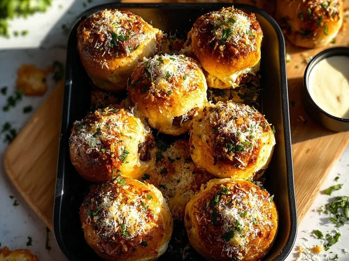 Garlic Parmesan Cheeseburger Bombs: Cheesy, Savory Bites - Featured Image