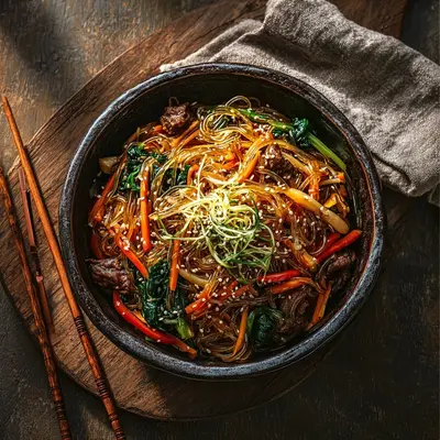 Hearty Authentic Korean Japchae Noodles: A Family Favorite