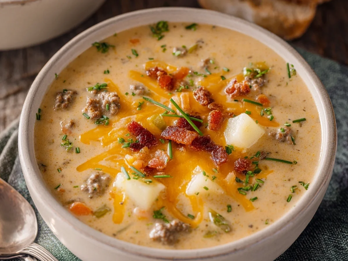 Hearty Cheeseburger Soup: Creamy, Savory Comfort - Featured Image