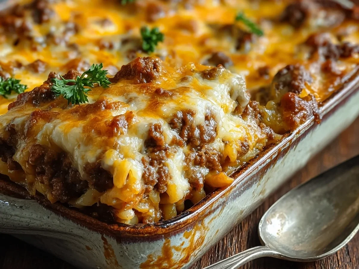 Hearty Cheesy Hamburger Casserole: Easy Dinner - Featured Image