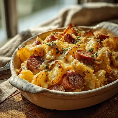 Hearty Cheesy Ranch Potatoes & Turkey Sausage Skillet