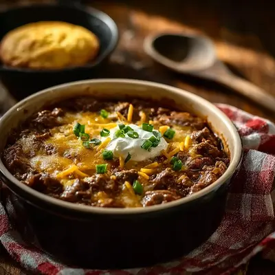Hearty Cowboy Chili: A Rich & Smoky Stove-Top Bowl