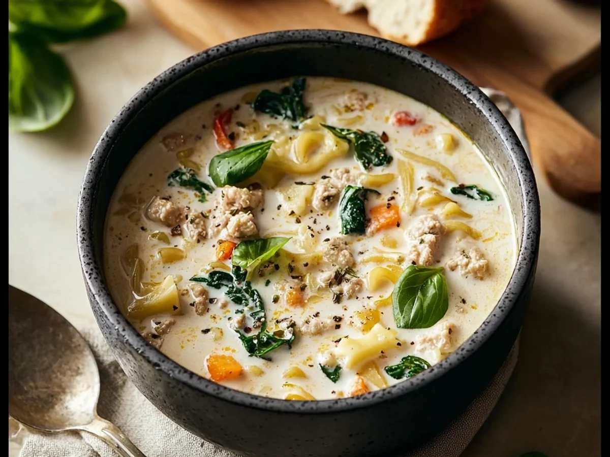 Hearty Creamy Italian Ground Chicken Soup - Featured Image
