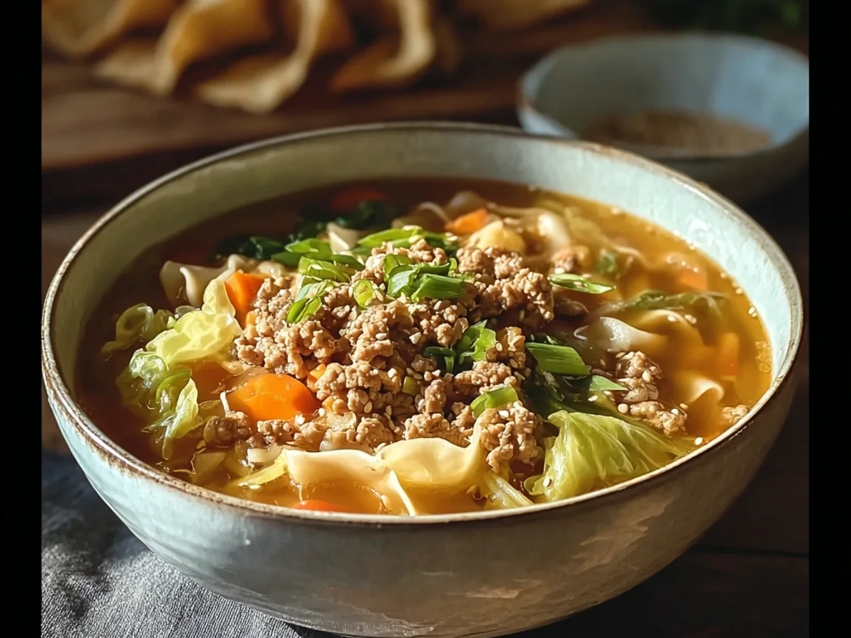 Hearty Egg Roll Soup with an Asian Twist - Featured Image