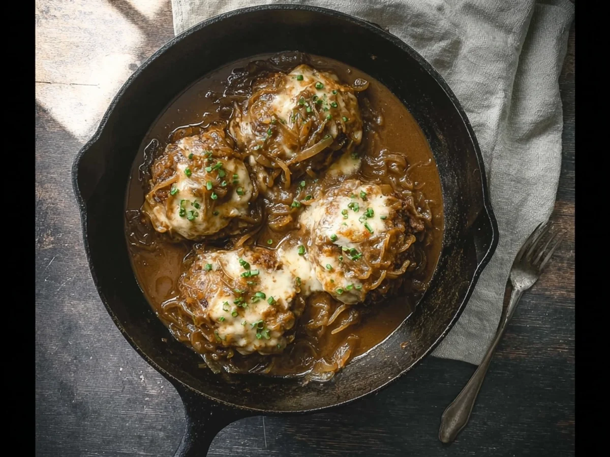 Hearty French Onion Salisbury Steak Recipe - Featured Image