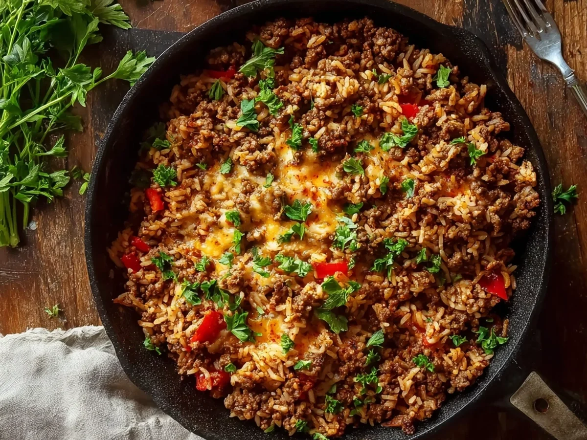 Hearty Ground Beef and Rice Skillet: Quick One-Pan Dinner - Featured Image