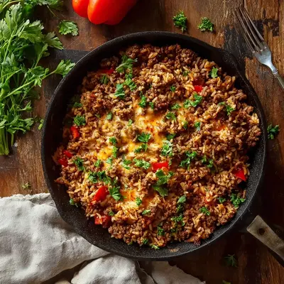 Hearty Ground Beef and Rice Skillet: Quick One-Pan Dinner