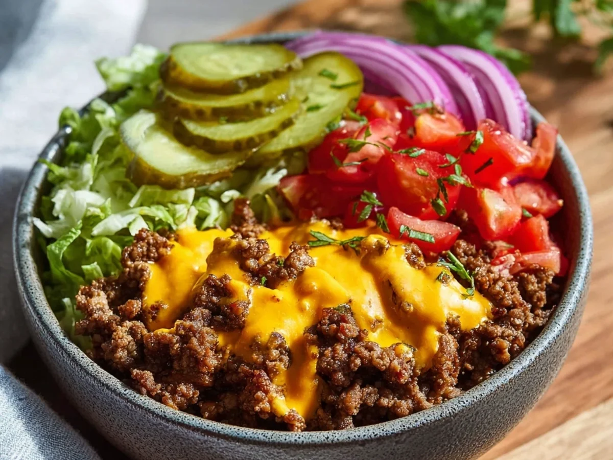 Hearty High Protein Cheeseburger Bowls for Speedy Dinners - Featured Image