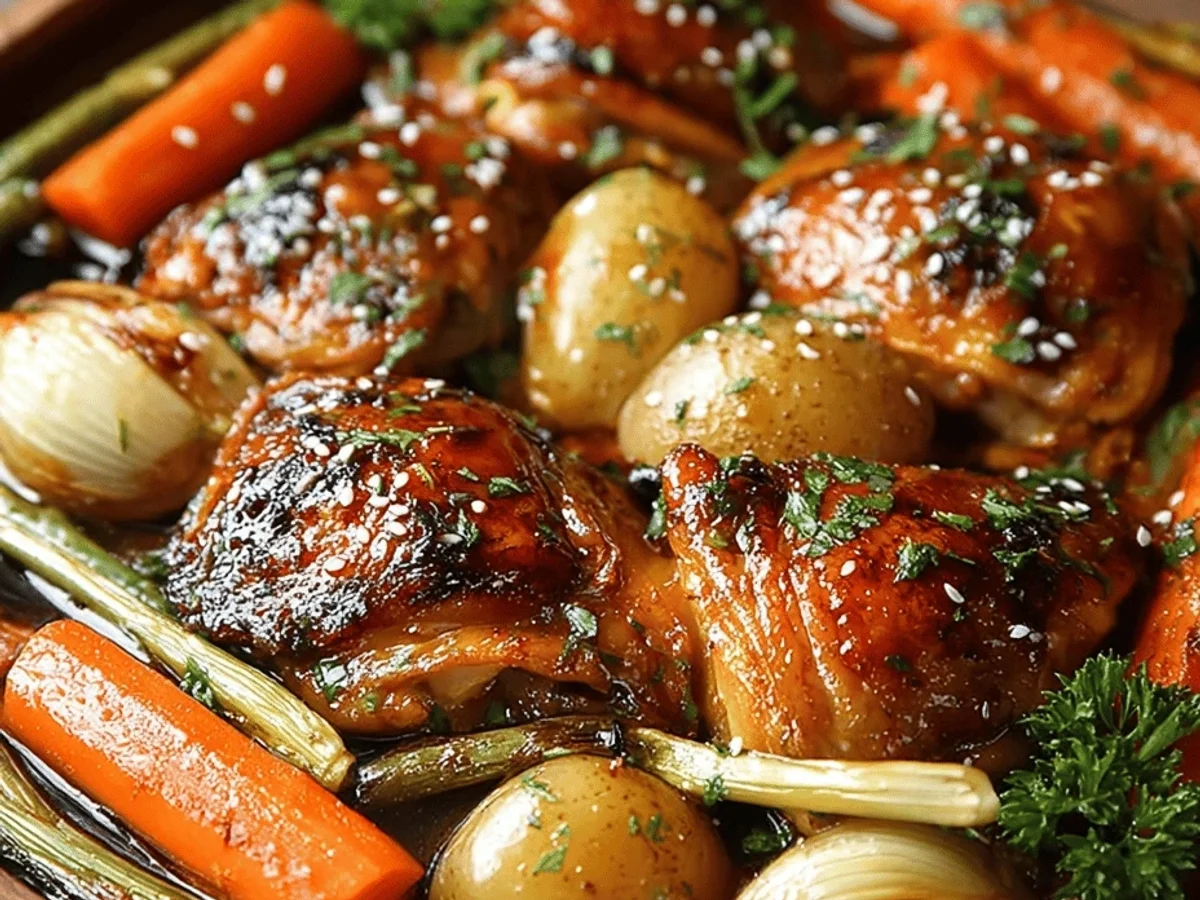 Hearty Honey Garlic Chicken and Veggies Sheet Pan - Featured Image