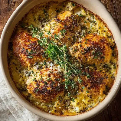 Hearty Savory Baked Herb Chicken Casserole