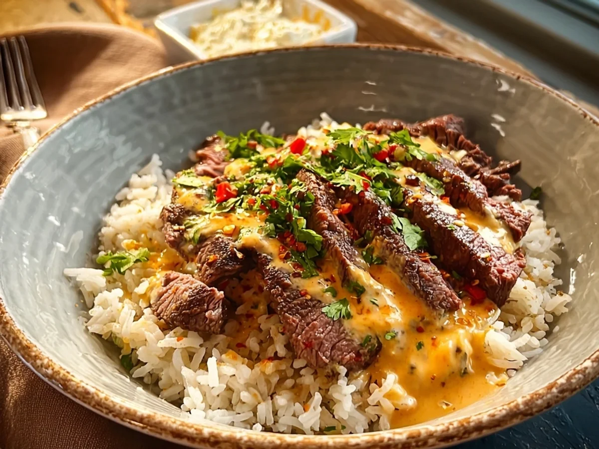 Hearty Steak Queso Rice: A Flavorful Skillet Meal - Featured Image