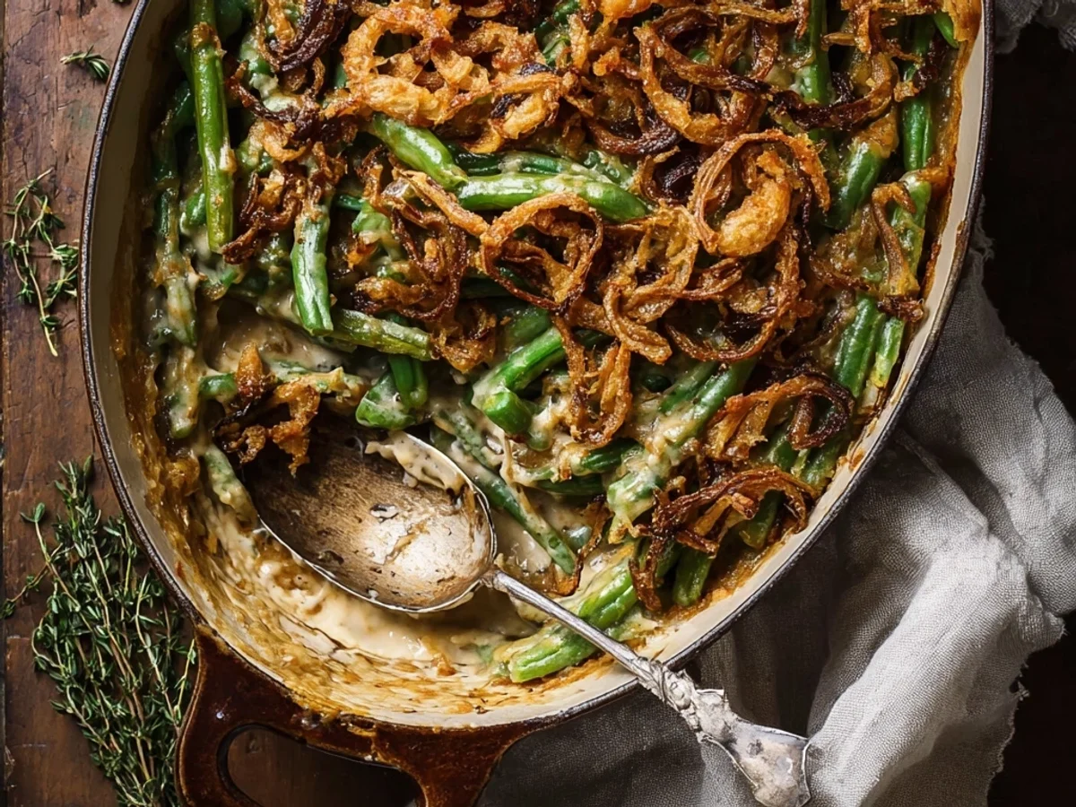Homemade Green Bean Casserole: Creamy & Crispy Side - Featured Image