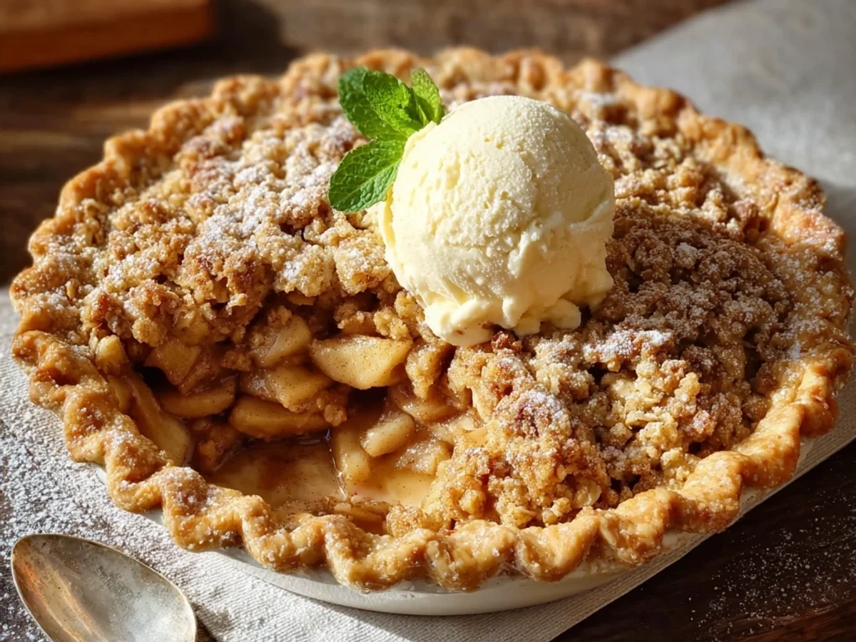 Homestyle Apple Crisp Pie: Golden Crumb Topping Recipe - Featured Image