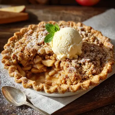 Homestyle Apple Crisp Pie: Golden Crumb Topping Recipe