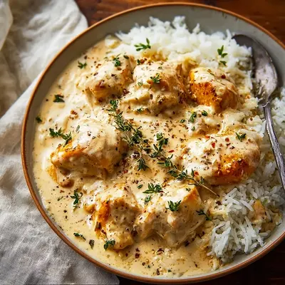Homestyle Creamy Smothered Chicken and Rice