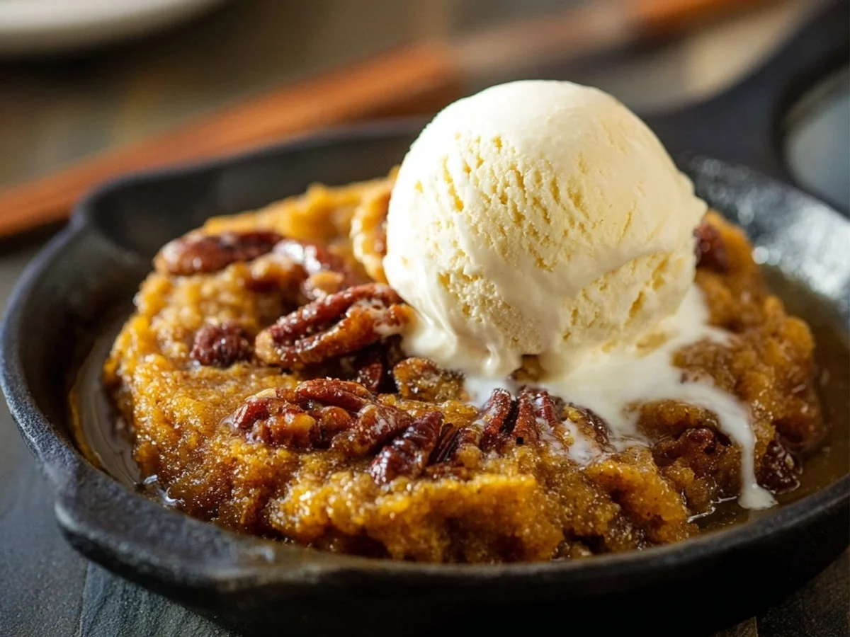 Homestyle Pumpkin Pecan Cobbler Recipe - Featured Image