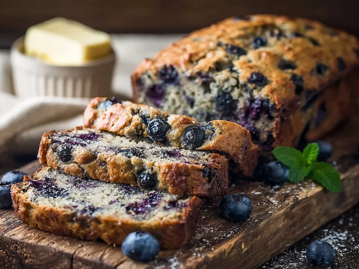 Moist Blueberry Banana Zucchini Bread Loaf, Easy Recipe - Featured Image
