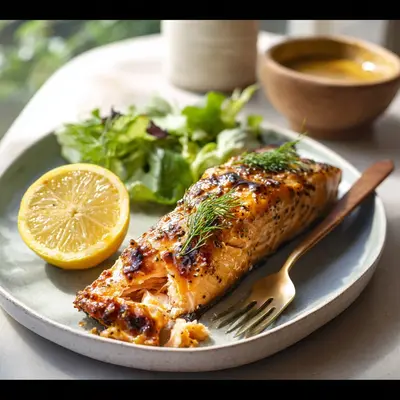 Quick Air Fryer Honey Mustard Salmon