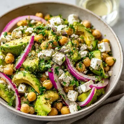 Refreshing Chickpea Feta Avocado Salad: Bright, Zesty & Easy