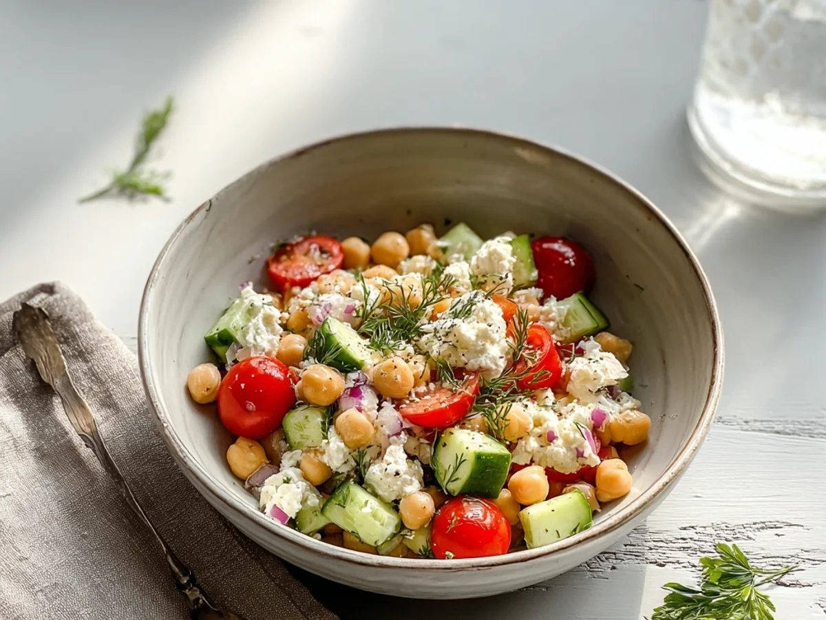 Refreshing Cottage Cheese & Chickpeas Salad: My Speedy Lunch - Featured Image