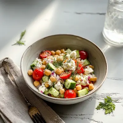 Refreshing Cottage Cheese & Chickpeas Salad: My Speedy Lunch