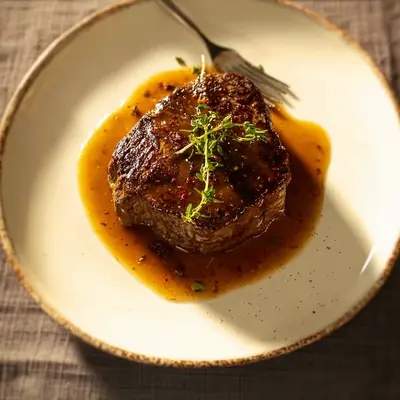 Rich Filet Mignon with Chicken Broth Sauce