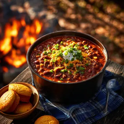 Rustic Campfire Cowboy Chili: Slow-Simmered Warmth