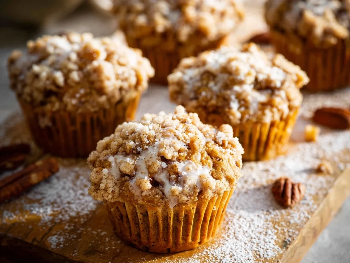 Rustic Pumpkin Crumb Cake Muffins - Featured Image