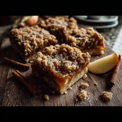 Rustic Salted Caramel Apple Crumble Bars for Fall