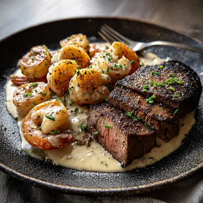 Seared Steak & Creamy Garlic Shrimp: A Weekend Treat