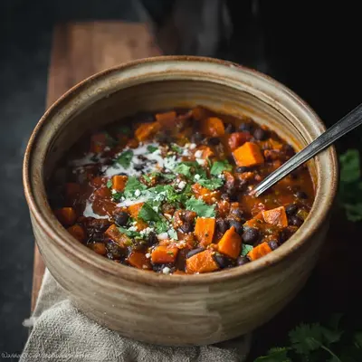 Simple Crock Pot Sweet Potato Black Bean Chili