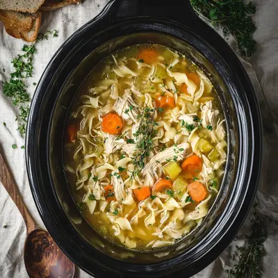 Simple Crockpot Chicken Noodle Soup for Busy Weeknights