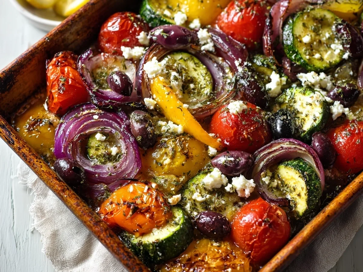 Simple One Pan Greek Vegetables: Easy Weeknight Meal - Featured Image