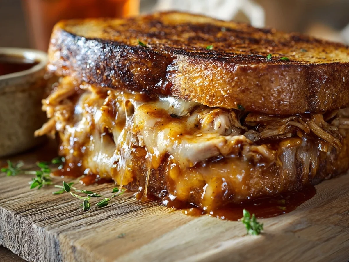 Smoky BBQ Chicken Grilled Cheese Melt - Featured Image