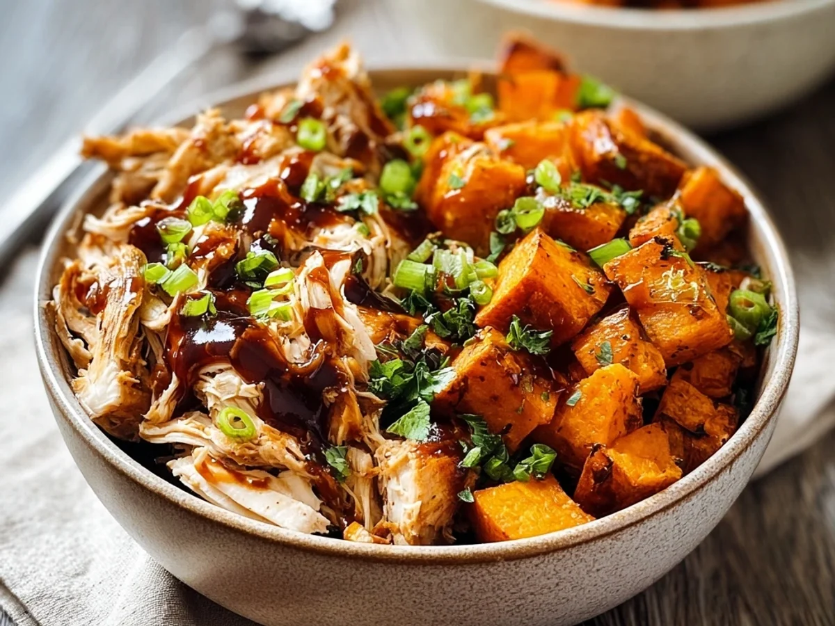 Smoky BBQ Chicken Roasted Sweet Potato Bowls - Featured Image