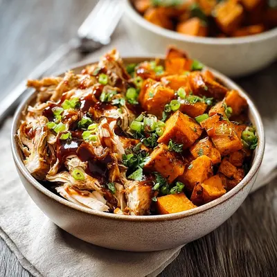 Smoky BBQ Chicken Roasted Sweet Potato Bowls
