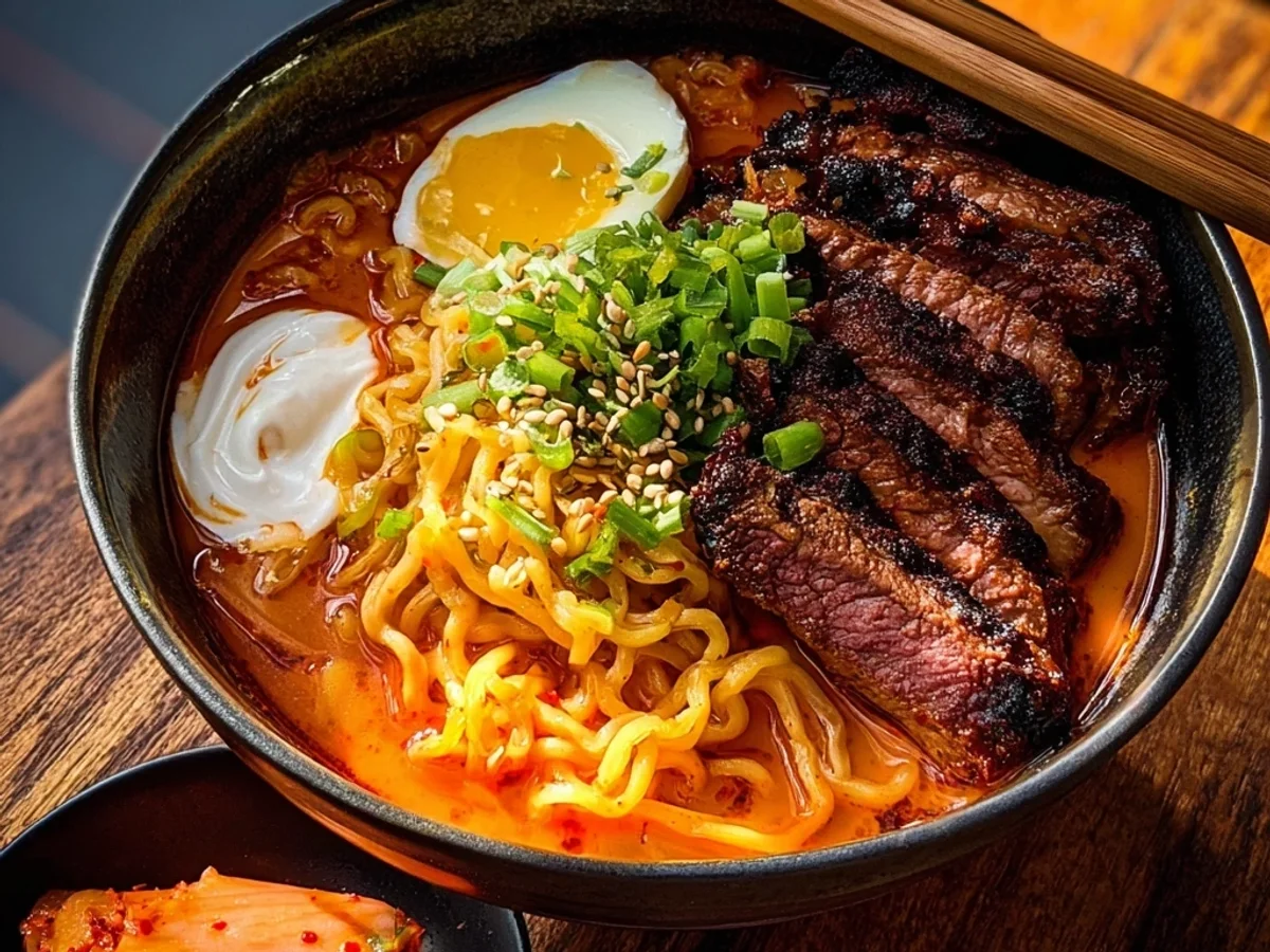 Spicy Korean Ramen with Grilled Beef: A Flavorful Bowl - Featured Image