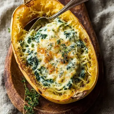 Spinach Stuffed Spaghetti Squash: Savory & Simple