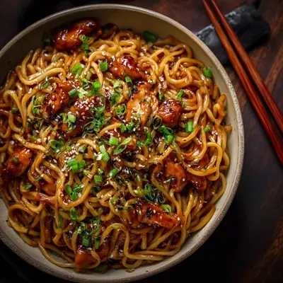 Sticky Garlic Chicken Noodles: A Weeknight Wonder