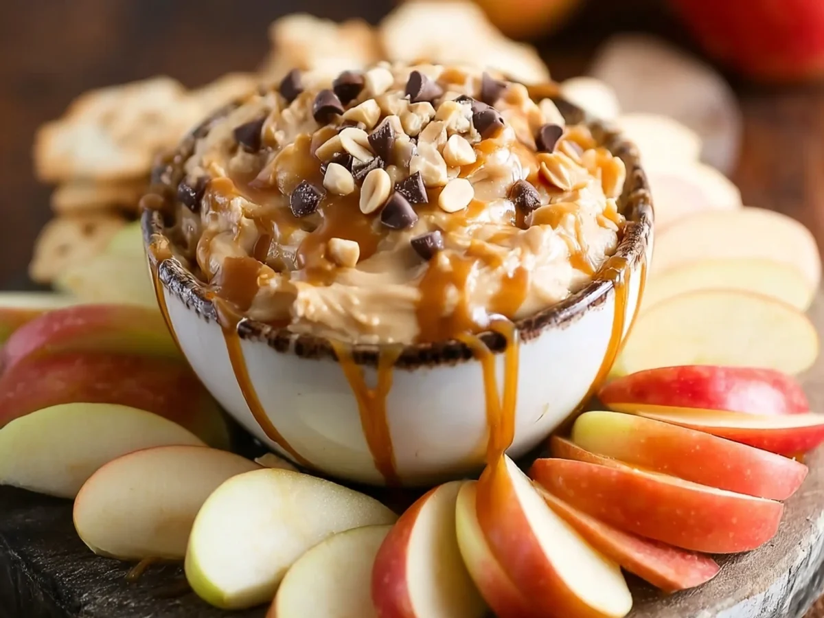 Sweet & Salty Snickers Caramel Apple Dip - Featured Image