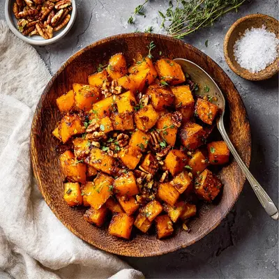 Sweet & Spicy Roasted Butternut Squash with a Kick