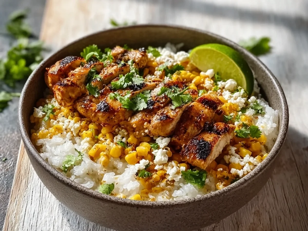 Tangy Street Corn Chicken Rice Bowl Magic - Featured Image