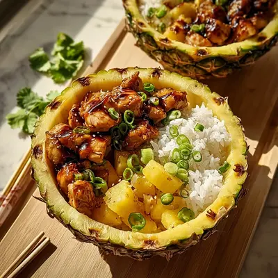 Tangy Teriyaki Chicken Pineapple Bowls: A Tropical Escape