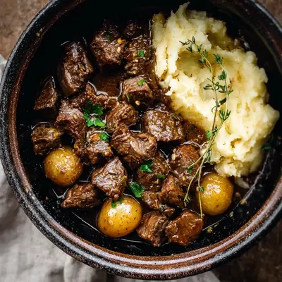 Tender Garlic Butter Beef Bites with Potatoes