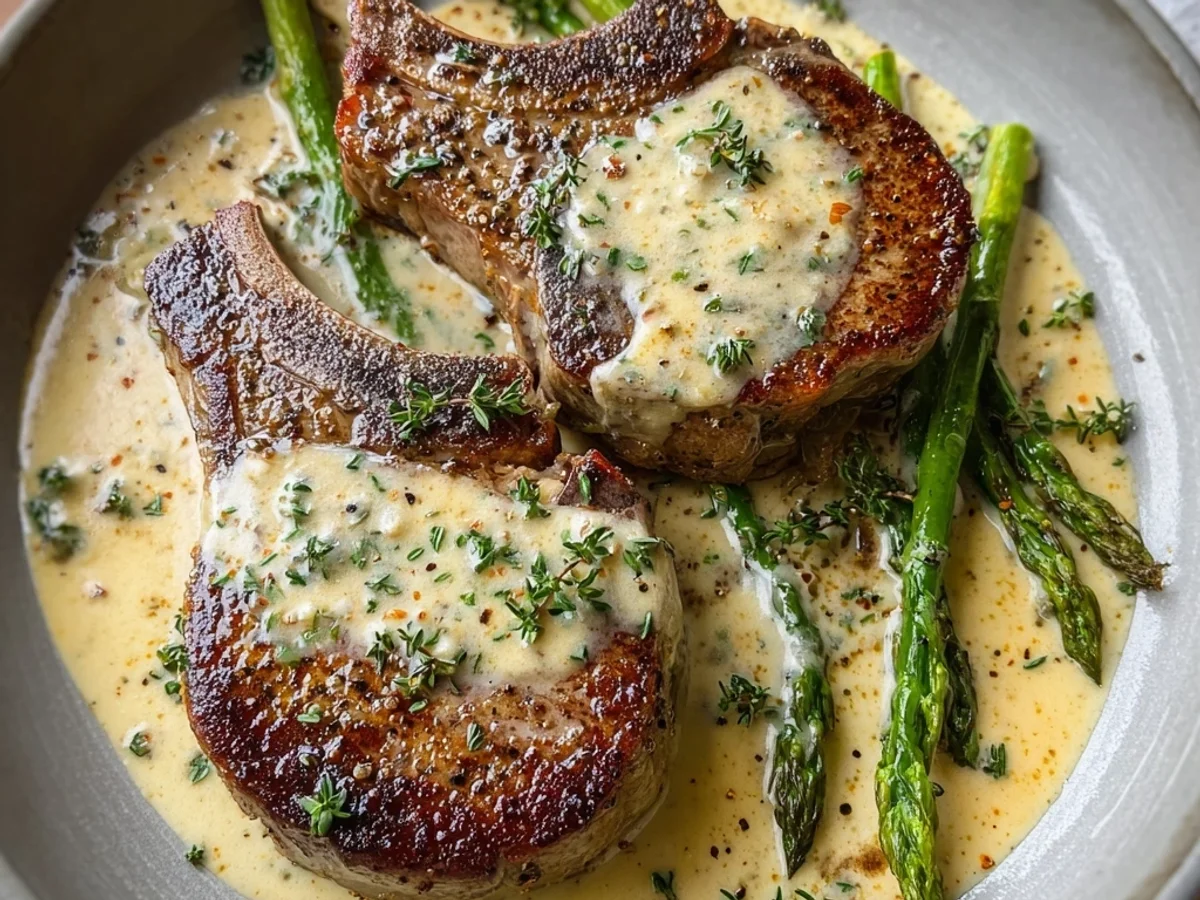 Tender Lamb Chops in Creamy Garlic Sauce - Featured Image